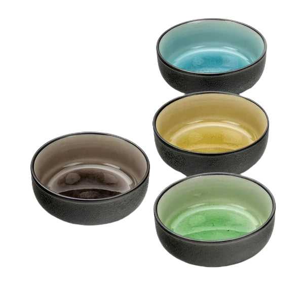 Japanese Porcelain Crackle Dipping Bowls