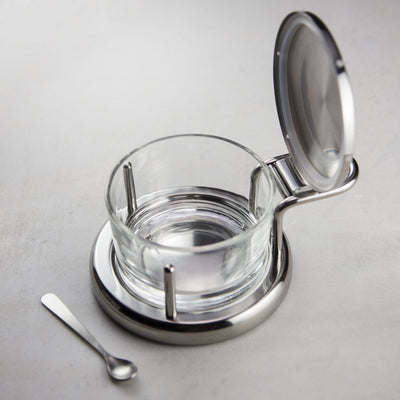 Stainless Steel and Glass Salt Cellar - Gift Items - Red Stick Spice Company
