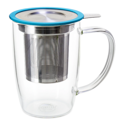 FORLIFE New Leaf Clear Tall Tea Mug Infuser & Lid
